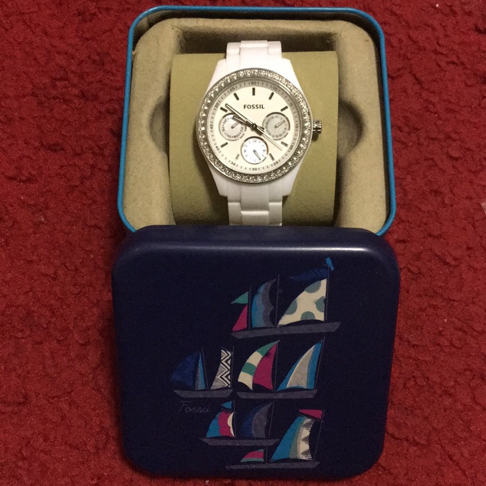 Fossil White Watch
